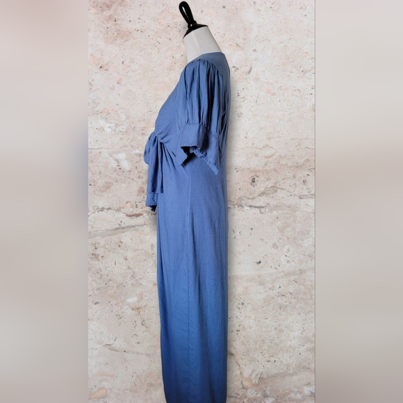 Free People Vintage Summer Midi Dress S Chambray Blue - Picture 6 of 9
